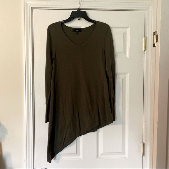 Green Mossimo Sweater Tunic Top Shirt Long Asymmetrical Fall M Medium - Picture 2 of 4